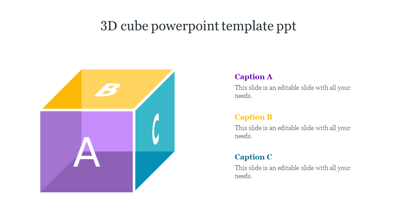 3D cube powerpoint template ppt